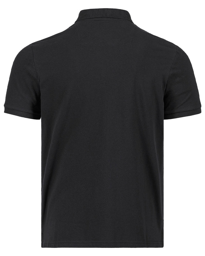 Black coloured Musto Essential Pique Polo Shirt on White background #colour_black