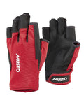 True Red Coloured Musto Essential Sailing Short Finger Glove 2.0 on White Background
#colour_true-red
