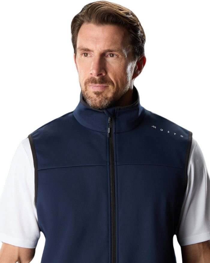 Navy Coloured Musto Evo Crew Softshell Vest on White Background
#colour_navy