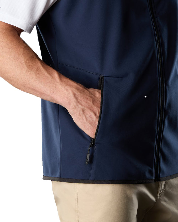 Navy Coloured Musto Evo Crew Softshell Vest on White Background
#colour_navy