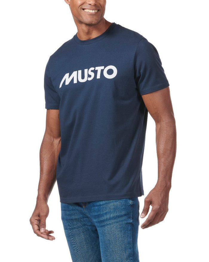 Navy Coloured Musto Logo Tee On A White Background
#colour_navy