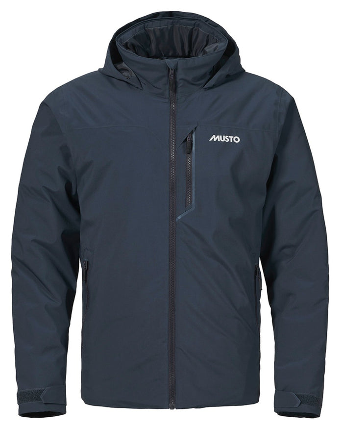True Navy coloured Musto Mens BR1 Primaloft Midlayer Jacket on white background #colour_true-navy