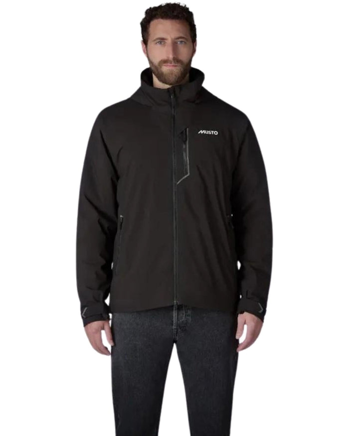 Black coloured Musto Mens BR1 Primaloft Midlayer Jacket on white background #colour_black