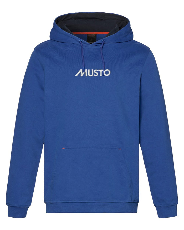 Mazarine Blue coloured Musto Mens Classic Hoodie on white background #colour_mazarine-blue