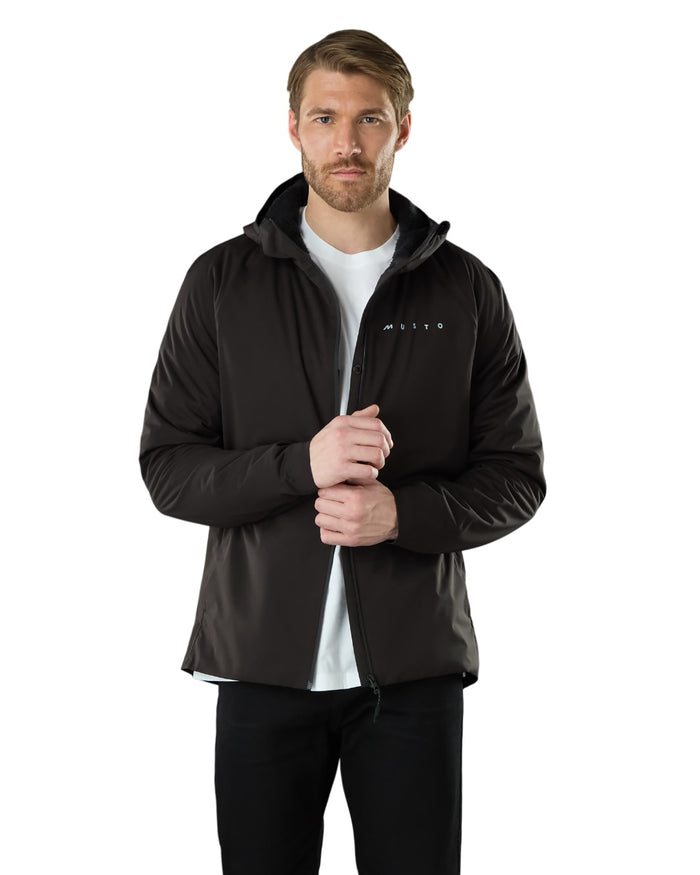 Black Coloured Musto Mens Evo Thermal Primaloft Waterproof Jacket on white background #colour_black