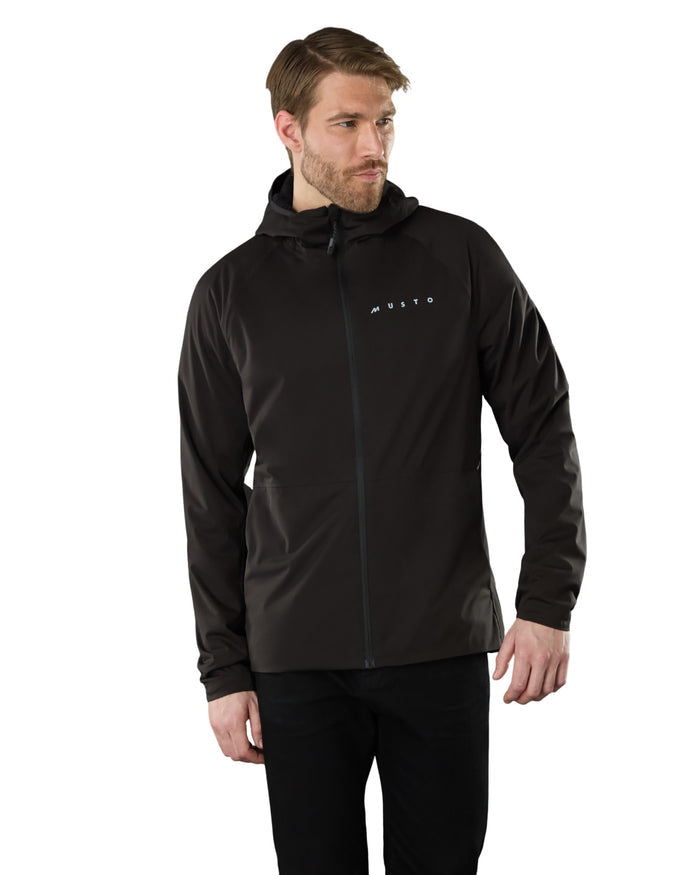 Black Coloured Musto Mens Evo Thermal Primaloft Waterproof Jacket on white background #colour_black