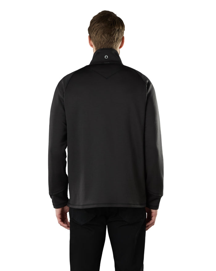 Black Coloured Musto Mens Evo Thermal Tech Fleece Jacket on white background #colour_black