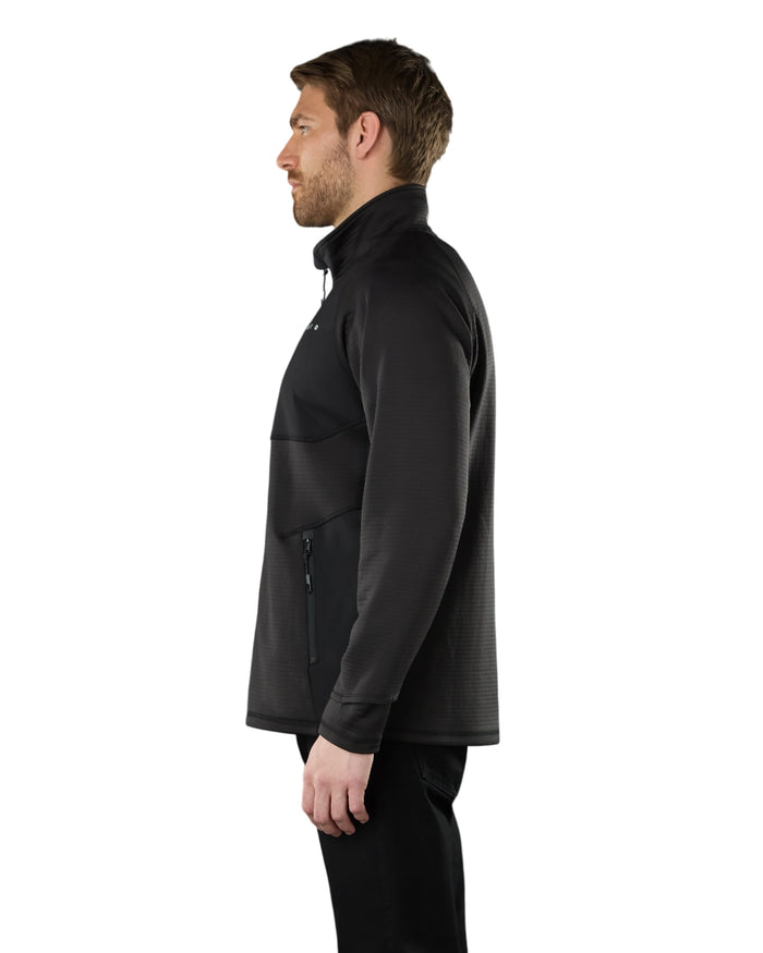 Black Coloured Musto Mens Evo Thermal Tech Fleece Jacket on white background #colour_black