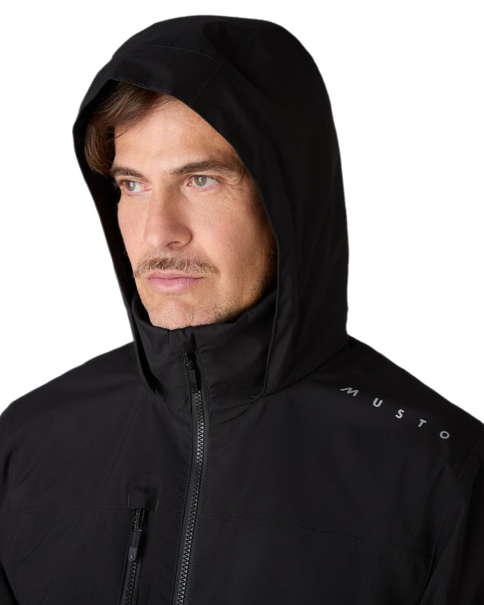 Black Coloured Musto Mens Evo Waterproof Crew Jacket on white background #colour_black