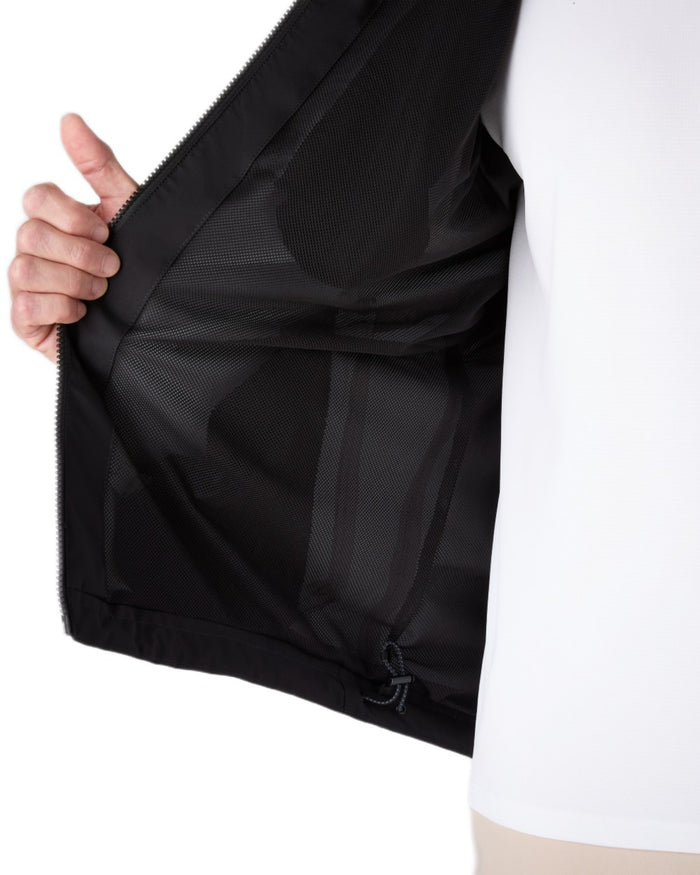 Black Coloured Musto Mens Evo Waterproof Crew Jacket on white background #colour_black