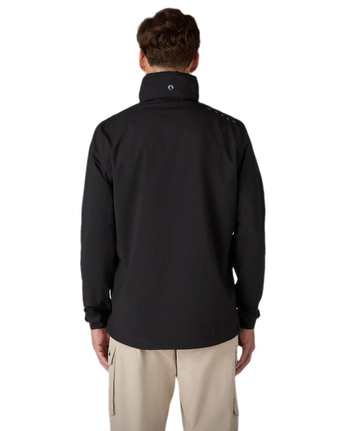 Black Coloured Musto Mens Evo Waterproof Crew Jacket on white background #colour_black