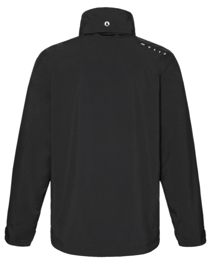 Black Coloured Musto Mens Evo Waterproof Crew Jacket on white background #colour_black