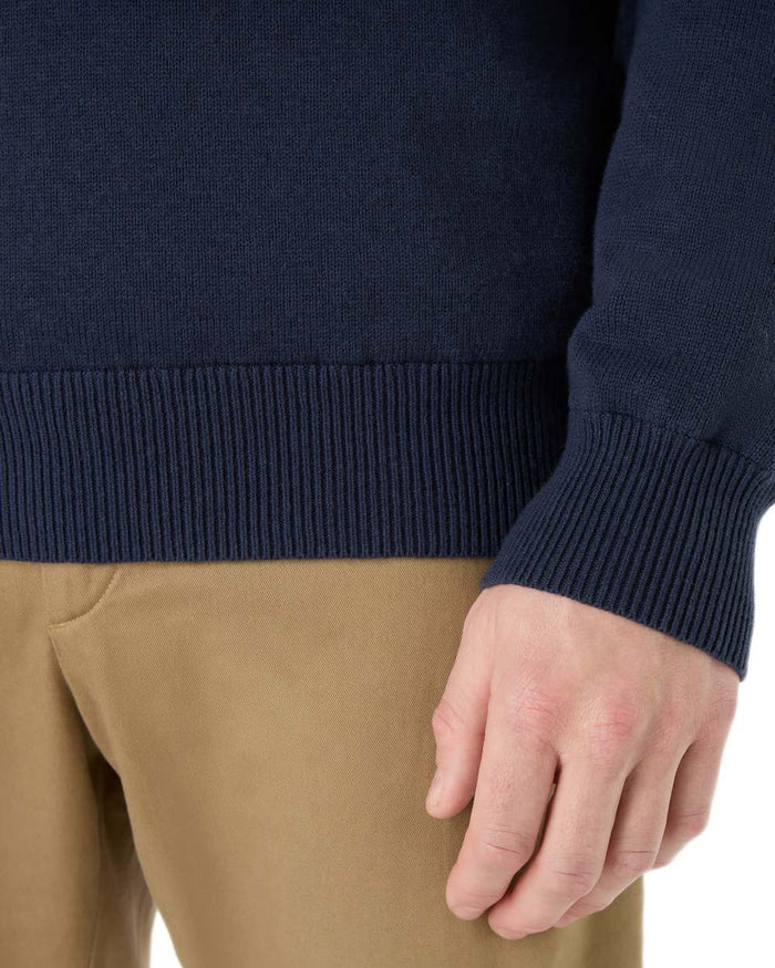 Navy Coloured Musto Mens Evo Windproof Knit Jacket on white background #colour_navy