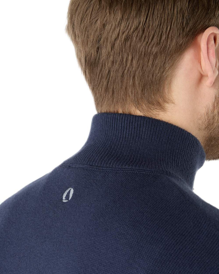 Navy Coloured Musto Mens Evo Windproof Knit Jacket on white background #colour_navy