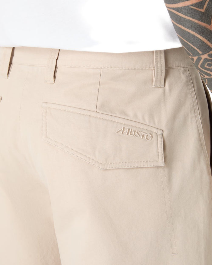 Pure Cashmere Coloured Musto Mens Original Bermuda Shorts on white background #colour_pure-cashmere