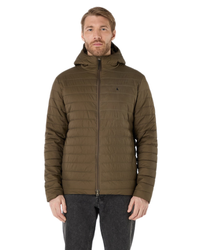 Crocodile Coloured Musto Mens Original Lite Hooded Puffer Jacket on white background #colour_crocodile