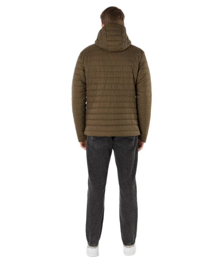 Crocodile Coloured Musto Mens Original Lite Hooded Puffer Jacket on white background #colour_crocodile