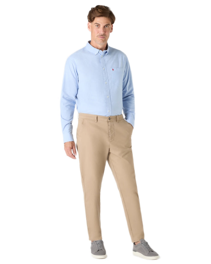 Pale Blue coloured Musto Mens Original Oxford Shirt on white background #colour_pale-blue