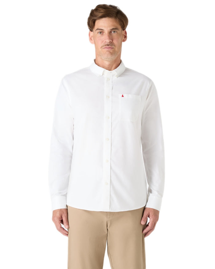 White coloured Musto Mens Original Oxford Shirt on white background #colour_white