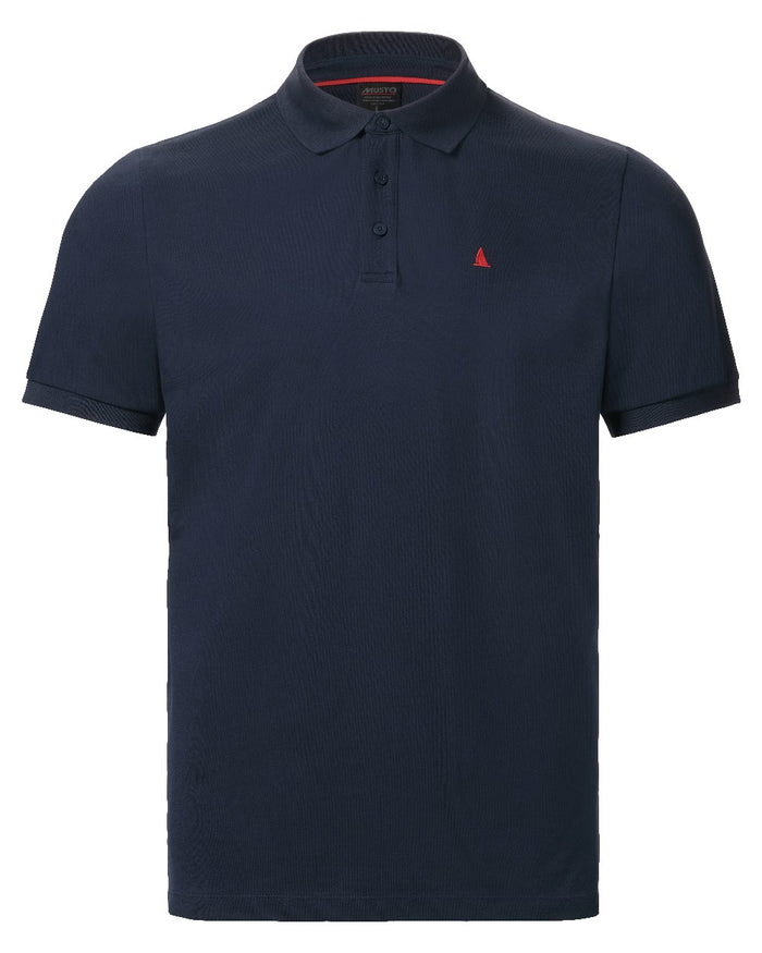 Navy Coloured Musto Mens Original Short Sleeve Polo Shirt on White Background
#colour_navy