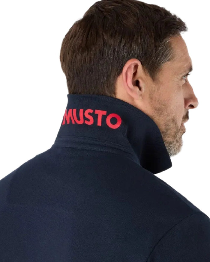 Navy Coloured Musto Mens Original Short Sleeve Polo Shirt on White Background
#colour_navy