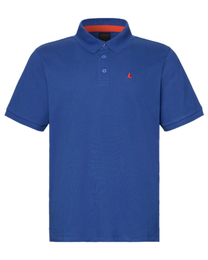 Mazarine Blue Coloured Musto Mens Original Short Sleeve Polo Shirt on white background
#colour_mazarine-blue