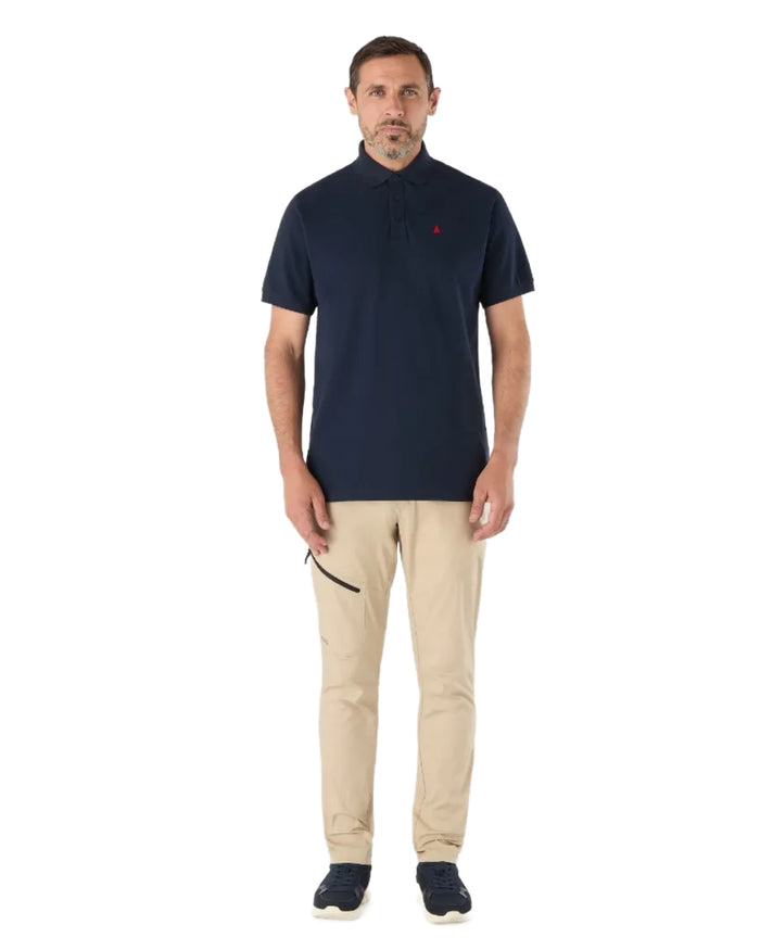 Navy Coloured Musto Mens Original Short Sleeve Polo Shirt on White Background
#colour_navy