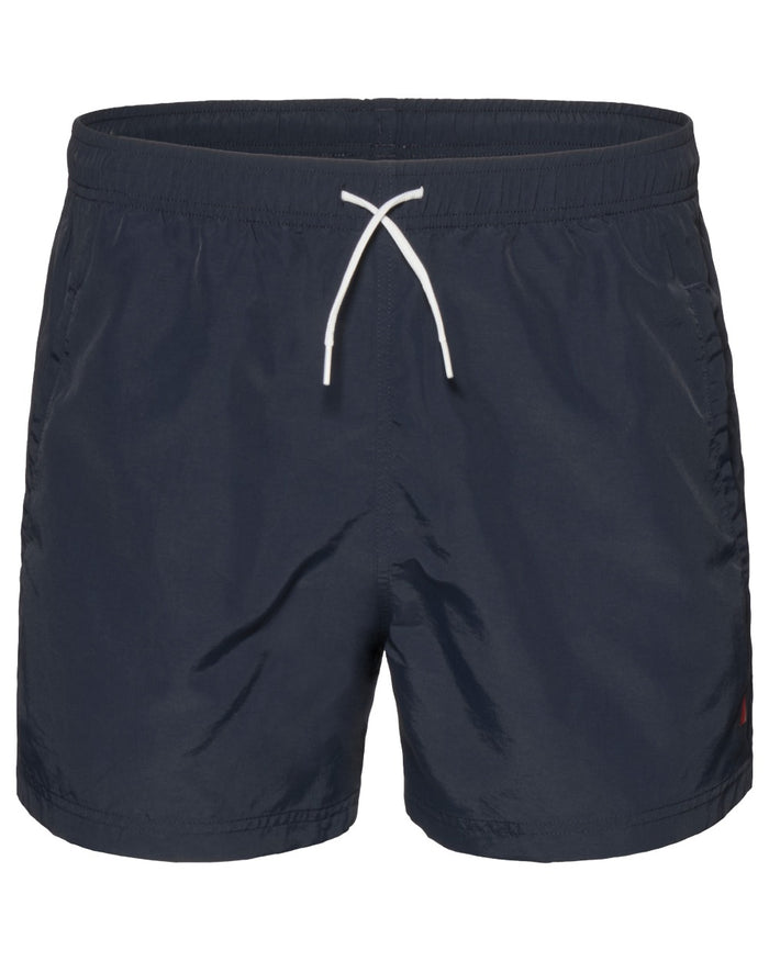 Navy coloured Musto Mens Original Swim Shorts on white background #colour_navy
