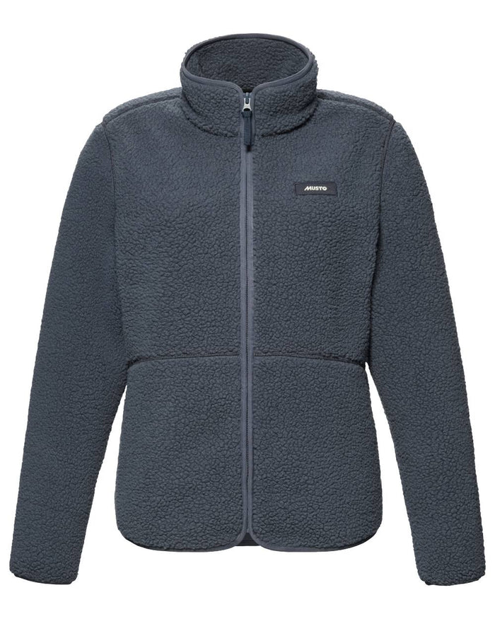 Alpine Frost coloured Musto Womens Cover Deep Pile Fleece Jacket on white background #colour_alpine-frost
