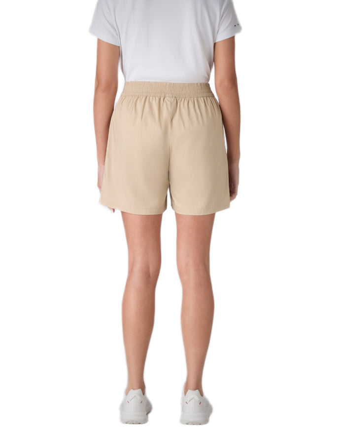 Beige coloured Musto Womens Evo Fast Dry Shorts on white background #colour_beige