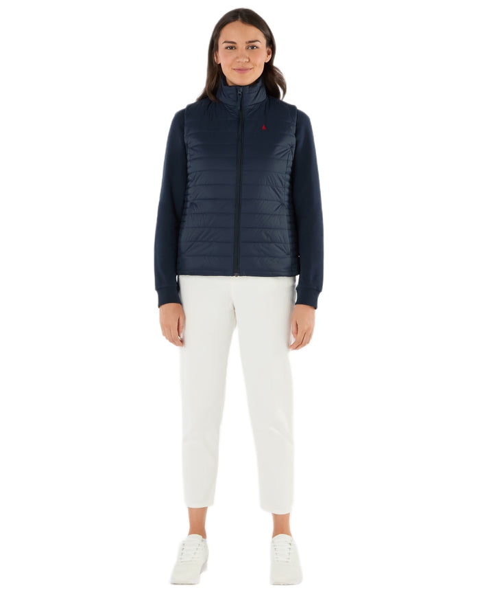 Navy Coloured Musto Womens Original Lite Puffer Vest on white background #colour_navy