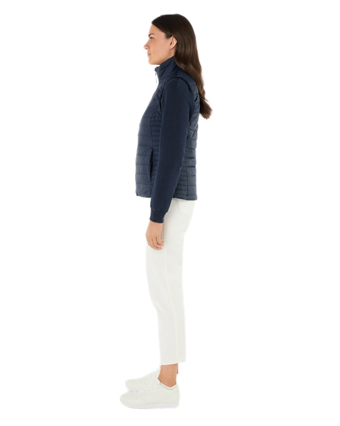 Navy Coloured Musto Womens Original Lite Puffer Vest on white background #colour_navy