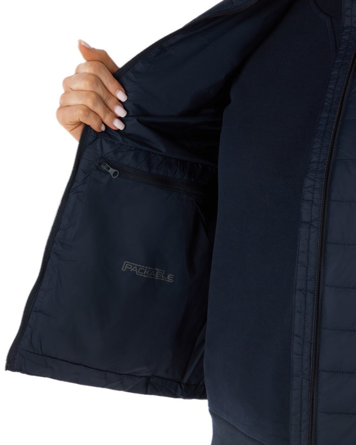 Navy Coloured Musto Womens Original Lite Puffer Vest on white background #colour_navy