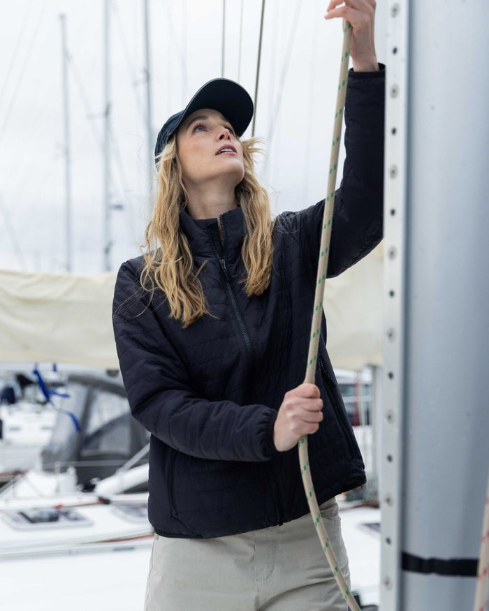 Carbon Coloured Musto Womens Solent Primaloft Insulator on Blurry Background
#colour_carbon