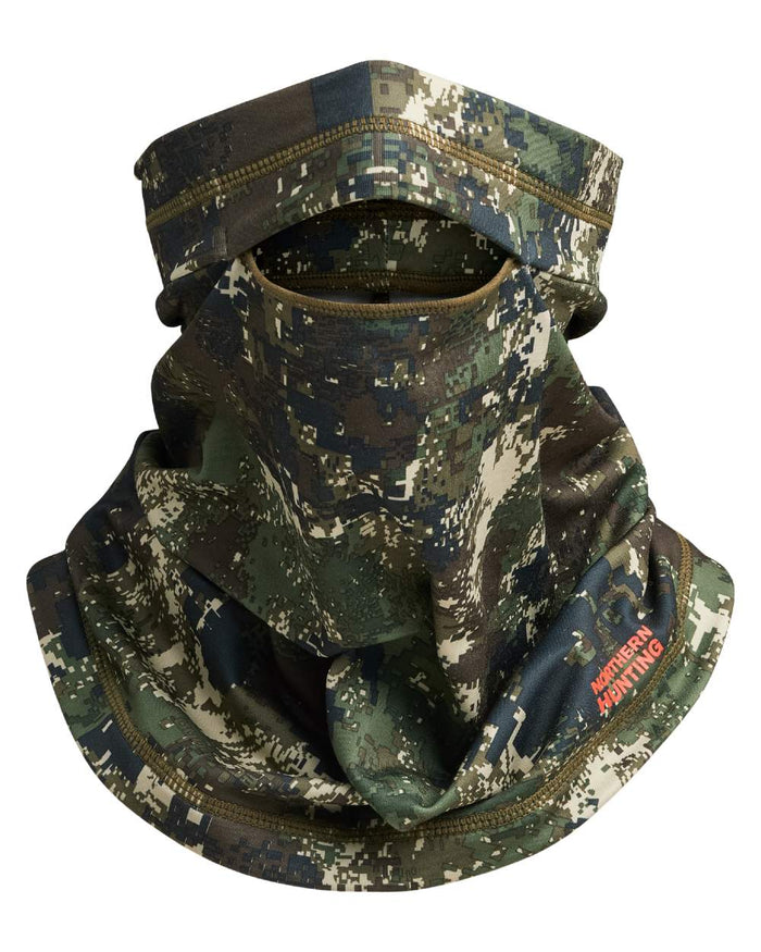 Camo coloured Northern Hunting Ari Opt2 Neck Gaiter on white background #colour_camo