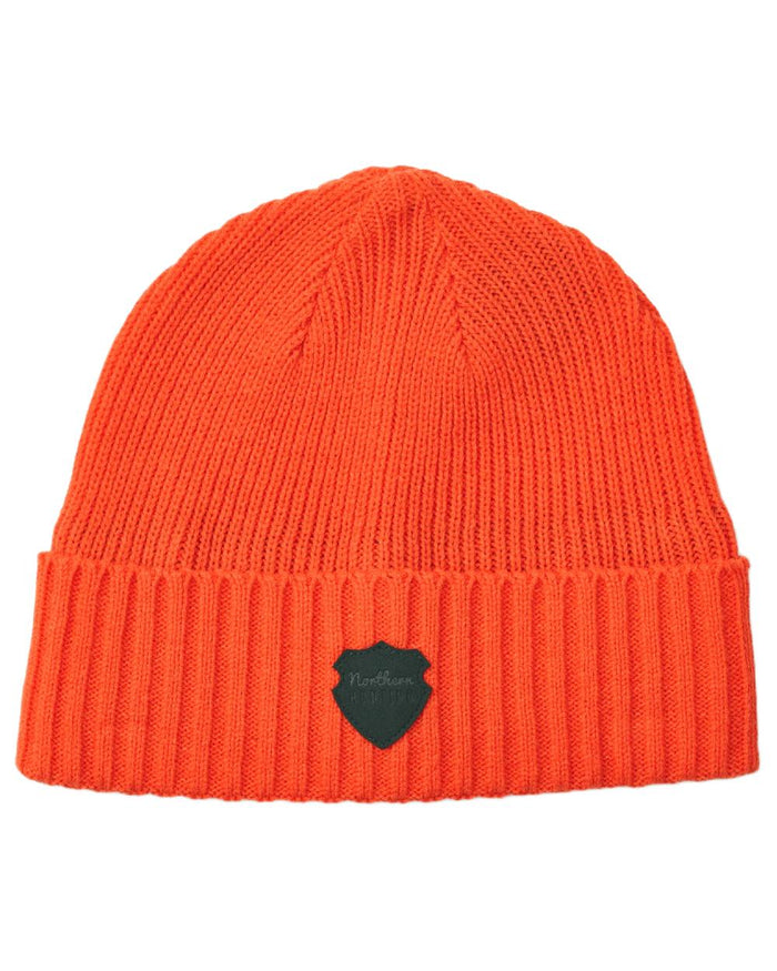 Orange coloured Northern Hunting Buk Windstop Beanie on white background #colour_orange