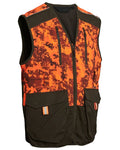 Dark Green Orange Blaze coloured Northern Hunting Mens Falkor Tark Hunting Vest on white background #colour_dark-green-orange-blaze