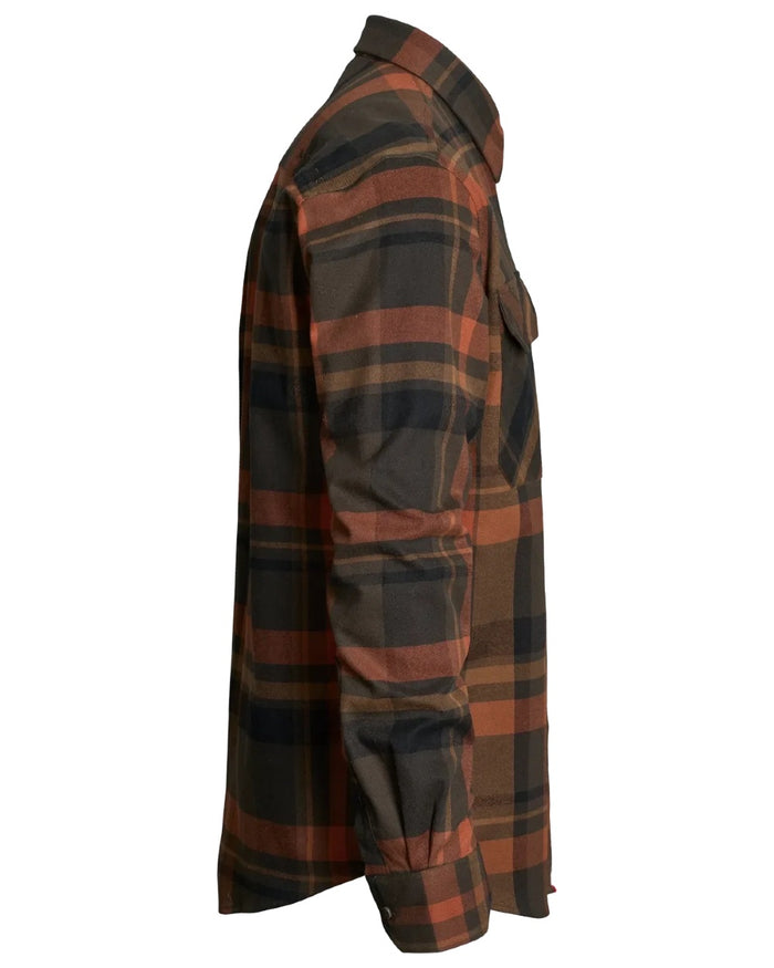 Orange coloured Northern Hunting Mens Fjord Organic Cotton Shirt on white background #colour_orange