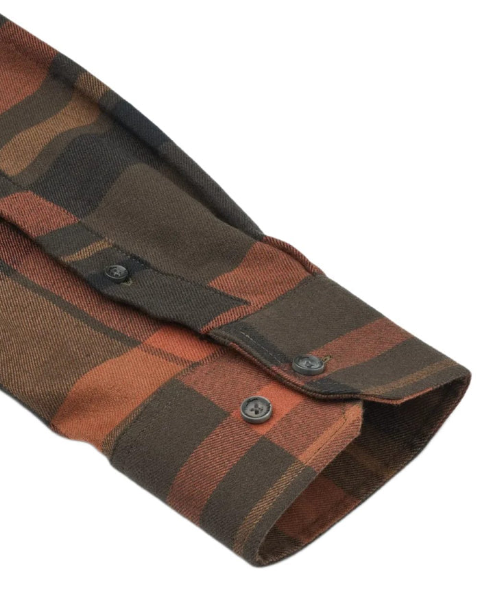 Orange coloured Northern Hunting Mens Fjord Organic Cotton Shirt on white background #colour_orange