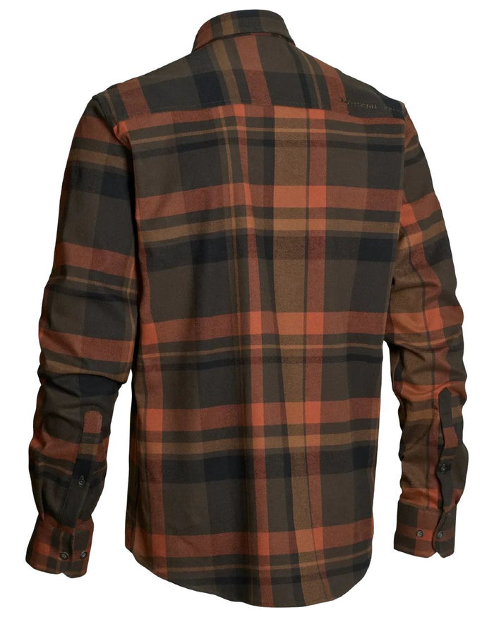 Orange coloured Northern Hunting Mens Fjord Organic Cotton Shirt on white background #colour_orange