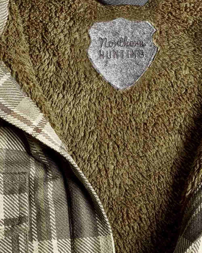 Green coloured Northern Hunting Mens Gorm Forester Shirt on white background #colour_green