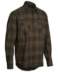 Dark Green coloured Northern Hunting Mens Kaare Cotton Stretch Shirt on white background #colour_dark-green