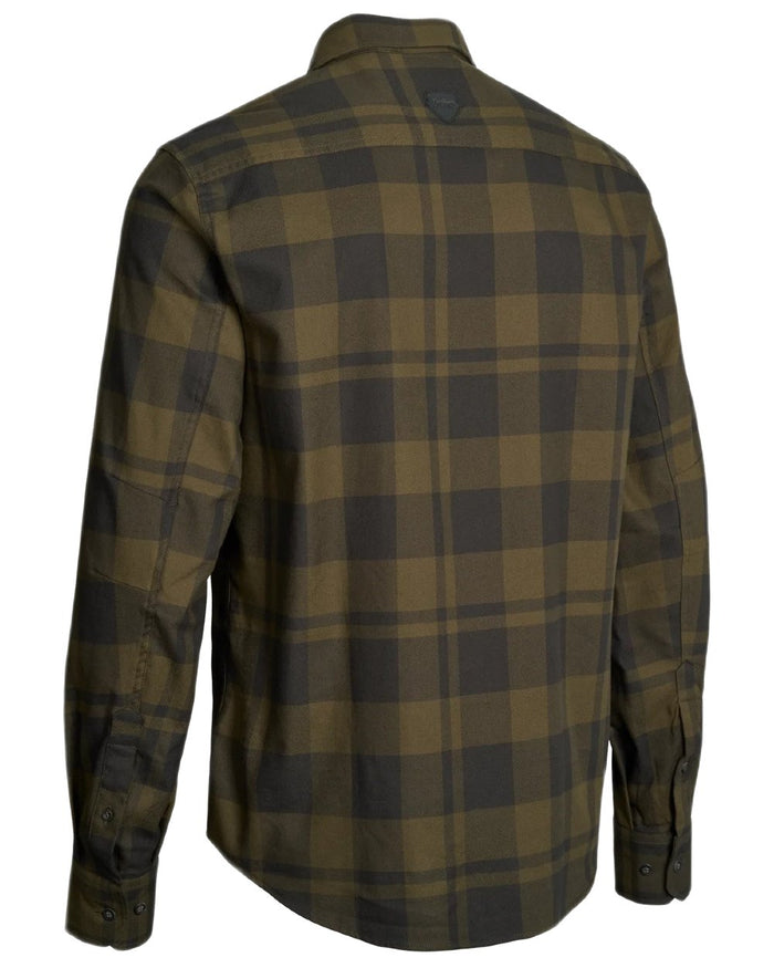 Dark Green coloured Northern Hunting Mens Kaare Cotton Stretch Shirt on white background #colour_dark-green