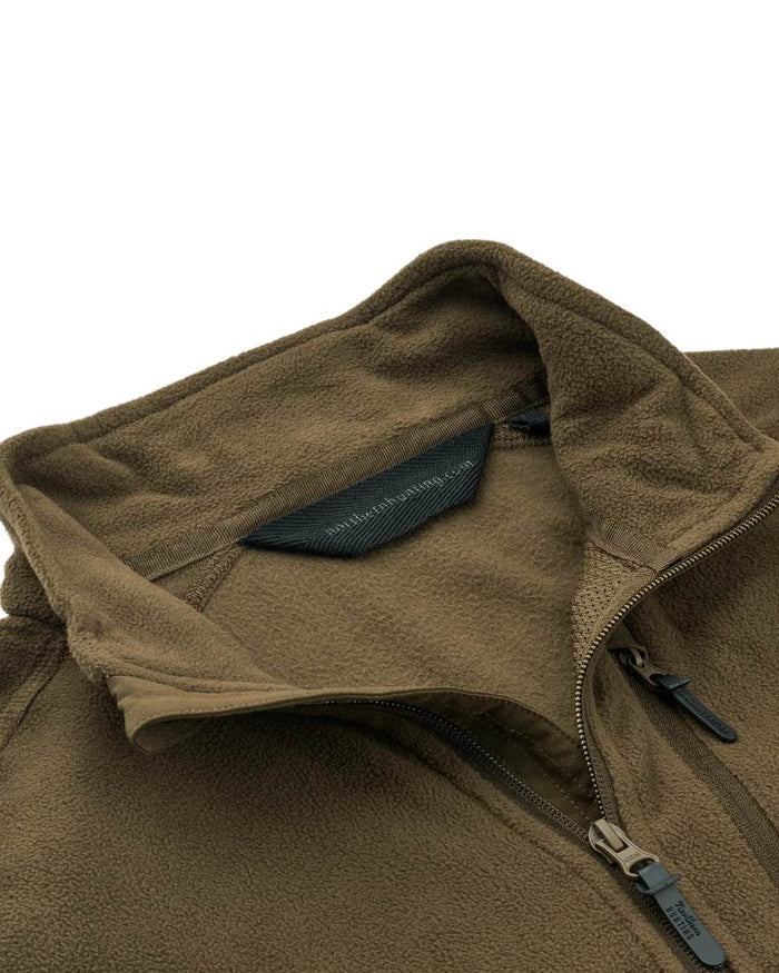 Green coloured Northern Hunting Mens Kettil 1000 Lightweight Fleece on white background #colour_green