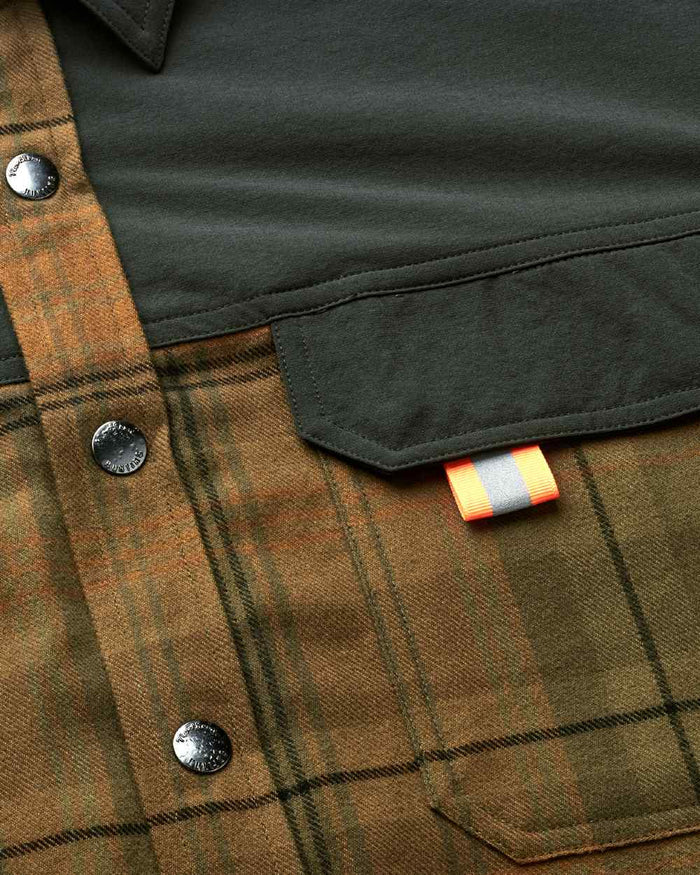 Brown coloured Northern Hunting Mens Kjall Cotton Flannel Shirt on white background #colour_brown