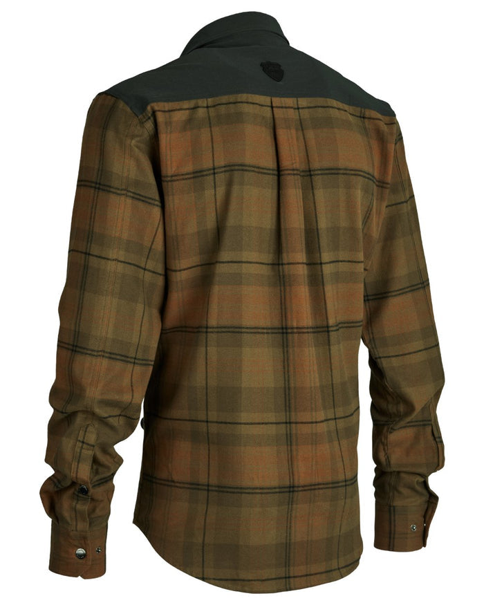 Brown coloured Northern Hunting Mens Kjall Cotton Flannel Shirt on white background #colour_brown