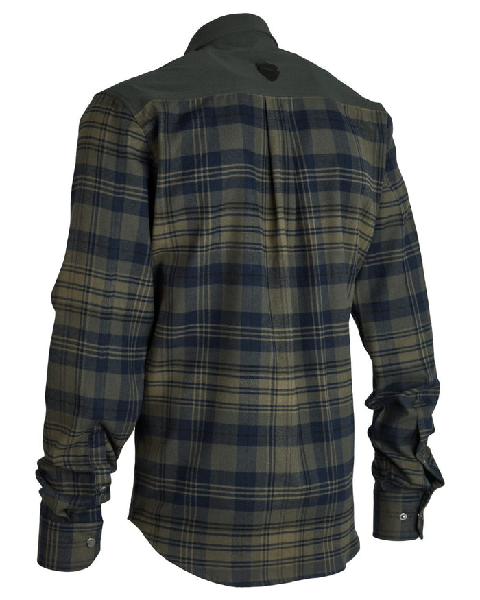 Blue coloured Northern Hunting Mens Kjall Cotton Flannel Shirt on white background #colour_blue