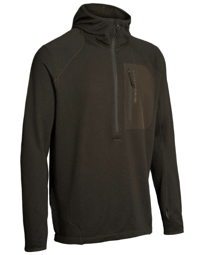 Dark Green coloured Northern Hunting Mens Rolf Half Zip Sweatshirt on white background #colour_dark-green