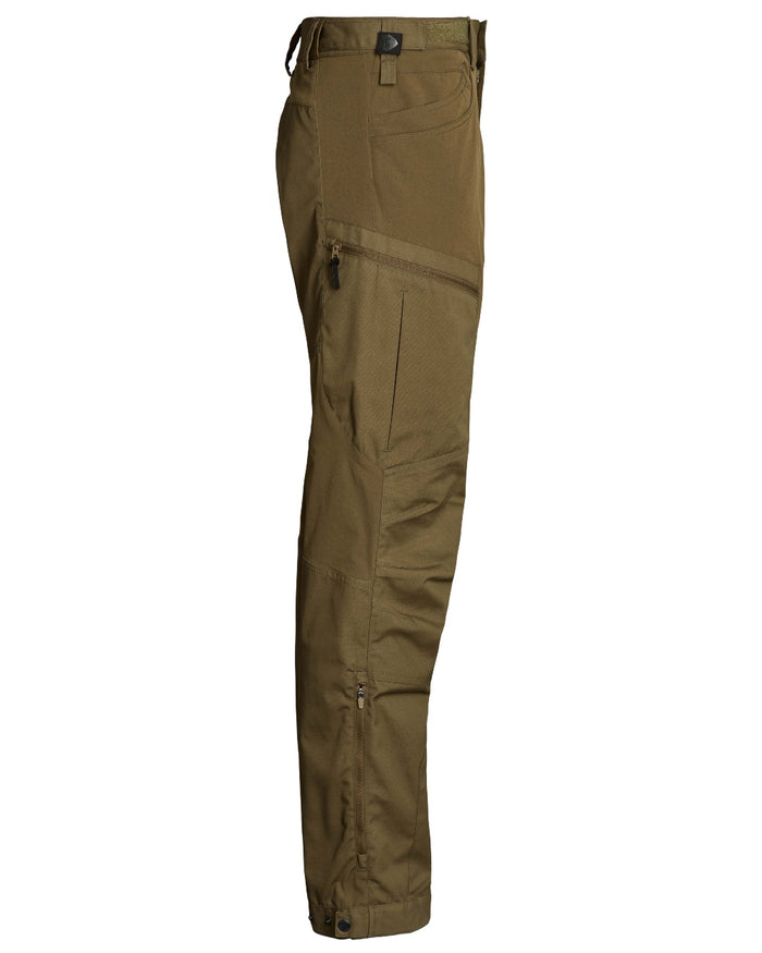 Olive coloured Northern Hunting Mens Trond Pro Outdoor Trousers on white background #colour_olive