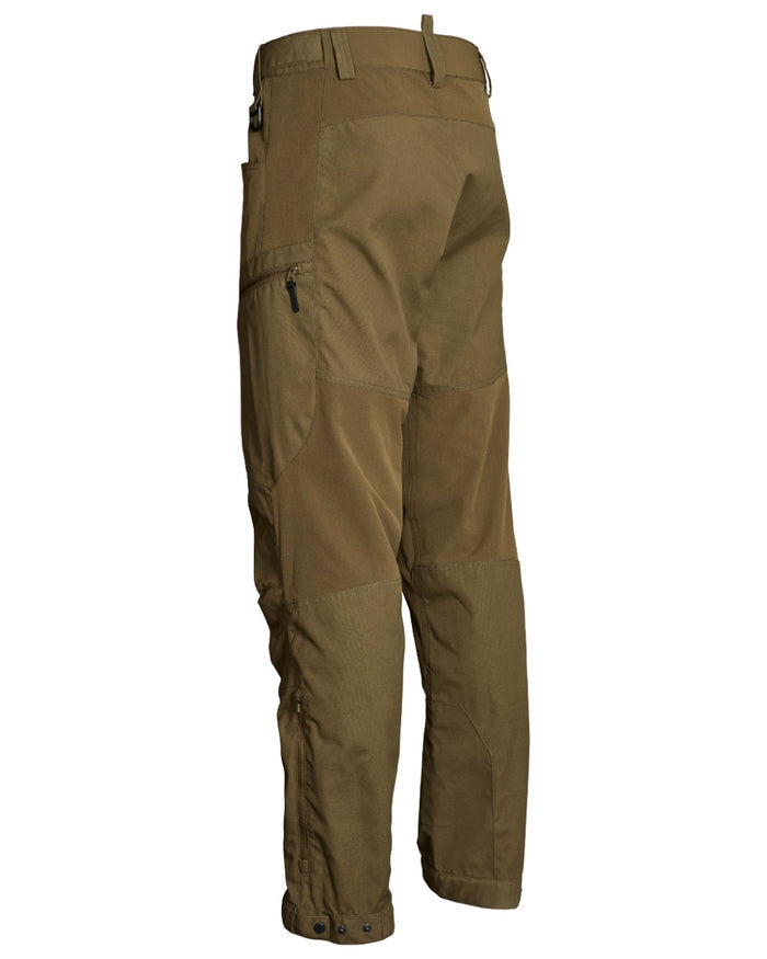 Olive coloured Northern Hunting Mens Trond Pro Outdoor Trousers on white background #colour_olive
